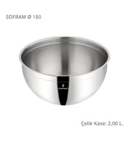 Sofram Çelik Derin Karıştırma Kabı Kase 18 Cm 2,00 Litre Yeni