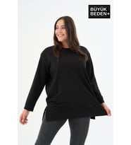 Kadın Tunik Büyük Beden ince Sweatshırt SPR26BTK990