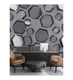 
Dreamwall 3D Geometrik Metal Desenli Silinebilir Tekstil Duvar Kağıdı (Çok Renkli)