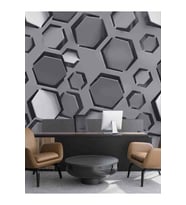 
Dreamwall 3D Geometrik Metal Desenli Silinebilir Tekstil Duvar Kağıdı (Çok Renkli)