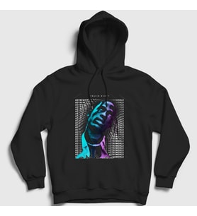 Presmono Unisex Siyah Warp Astroworld Travis Scott Kapüşonlu Sweatshirt 43374tt