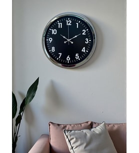 40 Cm Metal Krom Standart Duvar Saati