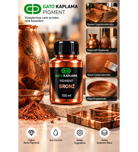 GATO Kaplama Solvent Bazlı Transparan Sıvı Pigment Boya 100 ml Bronz Renk Renklendirici
