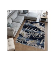 Rovigo Home Dijital Baskı Yıkanabilir Kaymaz Taban Salon Halısı RVG0612 (Lacivert)
