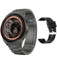 Pazariz Akıllı Saat Gt3 Max 3  44mm Ios Ve Android Uyumlu Deri Kordon Hediyeli (Füme)