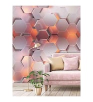 Dreamwall Altıgen Petek Desenli Silinebilir Tekstil Duvar Kağıdı (Çok Renkli)