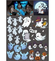 Hayalet Sticker 7 20 Parça Telefon, Tablet, Defter, Laptop Sticker