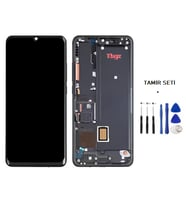 Tkgz - Xiaomi Mİ NOTE 10 Lite Uyumlu Lcd Ekran Dokunmatik Servis ÇITALI SİYAH + TAMİR SETİ
