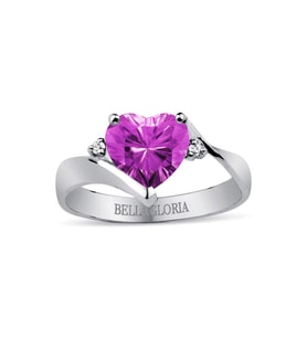 Bella Gloria Pırlanta Ametist Aşk Yüzüğü (GPY0010)