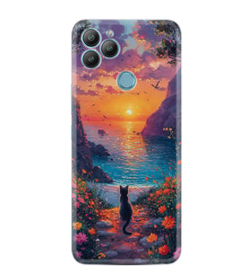 GM22 Kılıf HD Resim Baskılı Manzara Kedi StKd -096