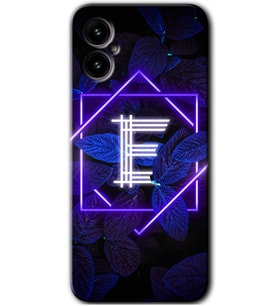 Omix X5 Kılıf HD Desen Baskılı Arka Kapak - Dark Neon Yaprak E Harfi