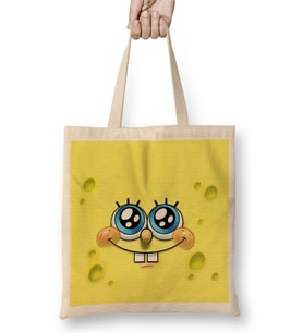 Sünger Bob Sponge Bob 07 Bez Çanta Uzun Saplı
