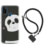Samsung M21 M22 M23 M30 M31S M32 Kılıf Boyun Askılı Silikon Hello Panda 1709
