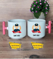 Erkek Polis Kupa Bardak T Pembe Kulplu Polisler Günü Erkek Polise Hediye