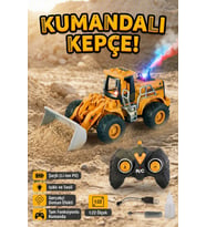 Uzaktan Kumandalı Şarjlı Kepçe 1:22 Ölçek Gerçekçi Duman Çıkaran Işıklı Sesli Oyuncak İş Makinesi