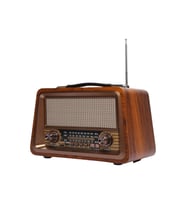 Ahşap Nostaljik Görünümlü Radyo Eski Nostaljik Geceleri Andıran Gerçek Radyo