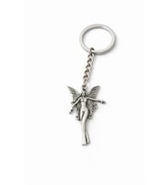 Kanatlı Peri Figürlü Gümüş Renk Metal Tasarım Unisex Anahtarlık