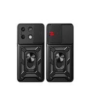 Xiaomi Poco X6 Pro Kılıf Pars Lens Yüzüklü Silikon - Kırmızı