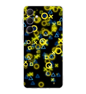 PrintiFy Samsung Galaxy A36 ile Uyumlu Kamera Korumalı Semboller Tasarımlı Şeffaf Silikon Kılıf