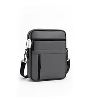 Westbag Hakiki Deri Unisex Çok Gözlü Fermuarlı Postacı Omuz Çantası (Gri)