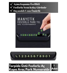 Özel Üretim Volkswagen Polo Uyumlu Oto Ayarlanabilir Fosforlu Neon Araç Numaratör Park Tel
