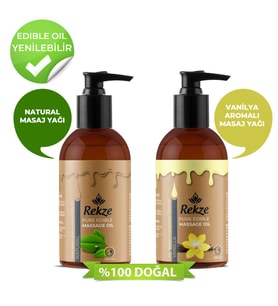 Rekze Dogal Vanilya Ve Natural Aromalı Kokulu Vücut Masaj Yağları 120 ml