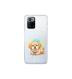 Poco X3 GT ile Uyumlu Splash Köpek Tasarımlı Şeffaf Silikon Kılıf