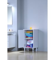 Eliusta Arden 45 cm Beyaz 2 Bölmeli Banyo Düzenleyici Dolap 1 Raflı Çok Amaçlı Mutfak Dolabı 45x75x32,5 cm