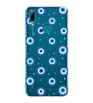 PrintiFy Huawei P Smart 2019 ile Uyumlu 1mm Slim Fit Nazar Boncuğu 1 Baskılı Şeffaf  Kılıf