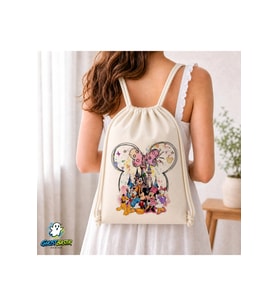 Disney Kahramanları Büzgülü Keten Çanta C076