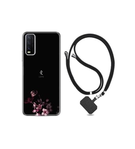 Vivo Y11s Kılıf Silikon Ipli Boyun Askılı Desenli Love 1629