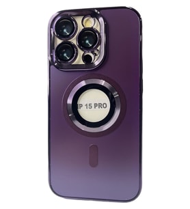 IPHONE 15 PRO  MAGSAFE ÖZELLİKLİ  SİLİKON TELEFON KILIFI (Mor)