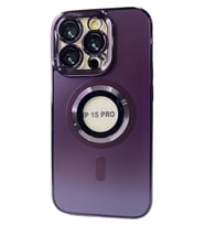 IPHONE 15 PRO  MAGSAFE ÖZELLİKLİ  SİLİKON TELEFON KILIFI (Mor)