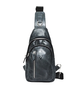 RİCH SMİTH ® GERÇEK DERİ OMUZ GÖĞÜS ÇANTASI FREEBAG / 4819 SİYAH (DUMANLI)