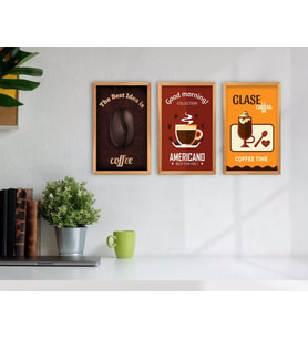 BK Home Coffee Tasarımlı Dekoratif 3’lü Retro Ahşap Tablo-3