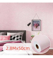 50x280cm Pembe Kendinden Yapışkanlı Isı Ve Ses Yalıtımını Destekler Boyanabilir Duvar Paneli Kağıdı