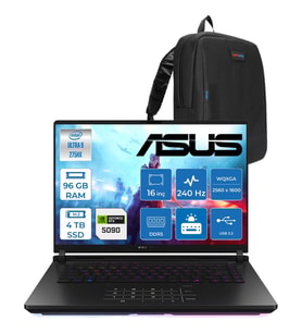 Asus Rog Strix Scar 16 G635LX-RW145 Ultra 9 275HX Aı 96GB GB 4tb SSD 24GB/RTX5090 Gddr7 175W 16" Wqxga 240Hz 3ms 1200NITS Freedos Gaming Taşınabilir Bilgisayar WRWF14539+ZETTAÇANTA