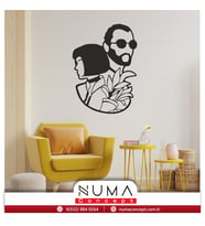 Numa Concept-Leon Ve Matilda Mdf Hediyelik Duvar Tablosu -Kadın ve Erkek Duvar Dekoru (Siyah)