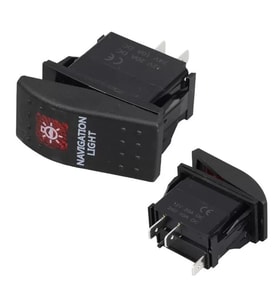 Sembollü Işıklı 3 Pinli On-Off 12-24V Marin Switch