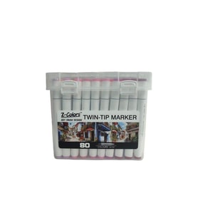 TMN 593079 Z-COLORS ART DRAW DESING ÇİFT UÇLU MARKER SAPLI PVC KUTU 80 RENK