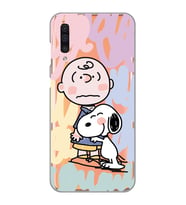 Samsung Galaxy A50 - A30S Uyumlu Snoopy ve Charlie Brown Tasarımlı Şeffaf Telefon Kılıfı