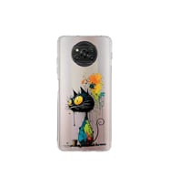 Poco X3 NFC ile Uyumlu Splash Kedi Tasarımlı Şeffaf Silikon Kılıf