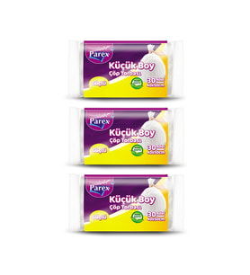 Güçlü Çöp Torbası Küçük Boy 30'lu 40 x 50 cm Üçlü Set