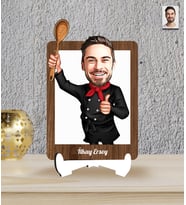 Kişiye Özel Masterchef Temalı Karikatür Ahşap Biblo