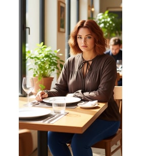 Kadın Bağlamalı V Yaka Uzun Kollu Dokuma Bluz Rahat Kesim Dokulu Kumaş Günlük Stil Estetik