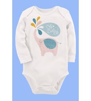 Organik Baskılı Pamuklu Unisex Bebek Body UZUNKOLE39
