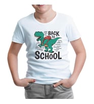 Dinosaur Back to School with the Bag Beyaz Çocuk Tshirt