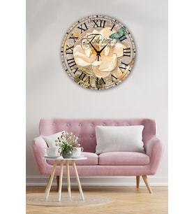 Bilge Retro Tasarımlı Duvar Saati 35 X 35 Cm (Baskılı)