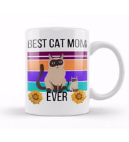 Mothers Day 2021 Best CAT MOM ever Funny 2021 Kupa Bardak Porselen