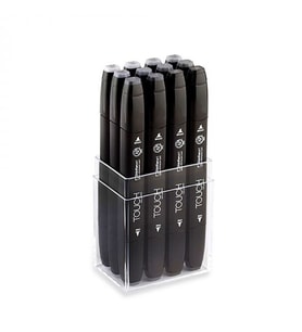 Touch Twin Marker 12 Renk Set SOĞUK GRİLER 
